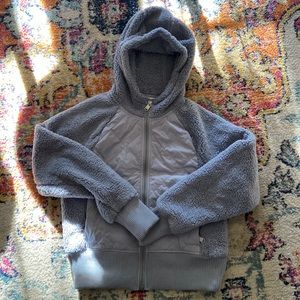 Athleta small/petite Blue Serpa fleece jacket
